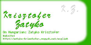 krisztofer zatyko business card